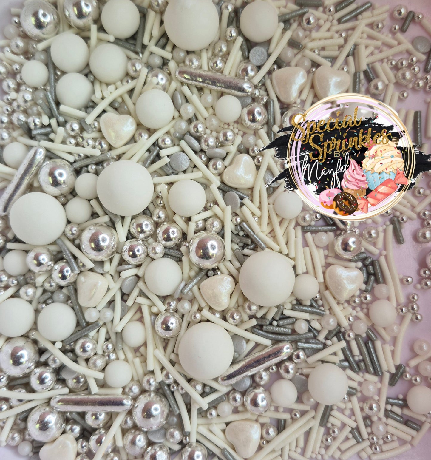 Sprinkles corazones blanco