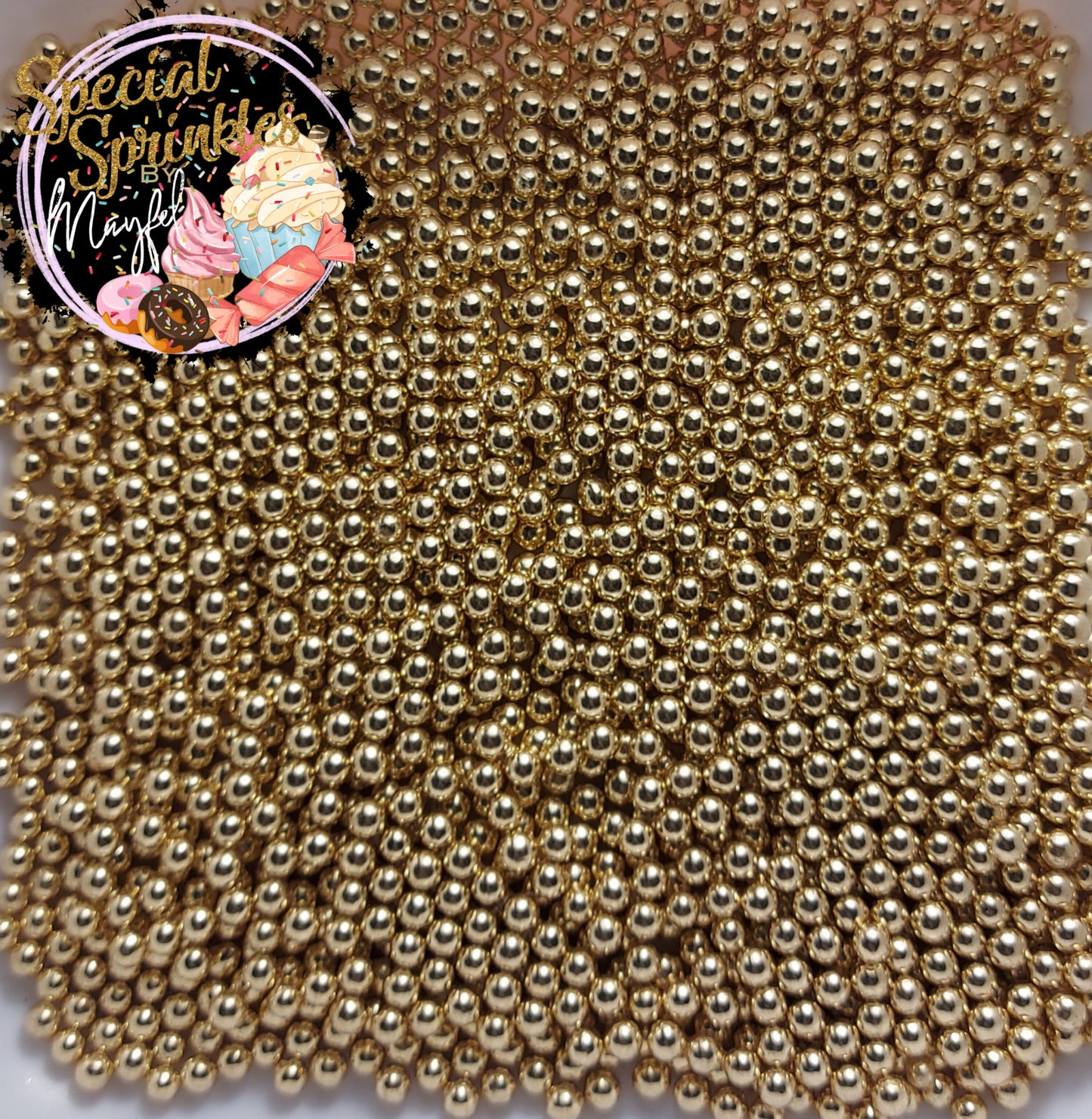 Perlas Midi Oro metálico 4mm