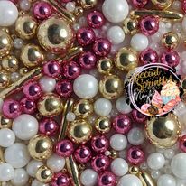 Perlas blanco, rosa y oro