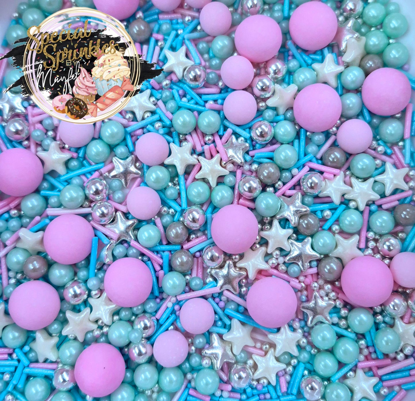 Sprinkles estrellas turquesa y rosa
