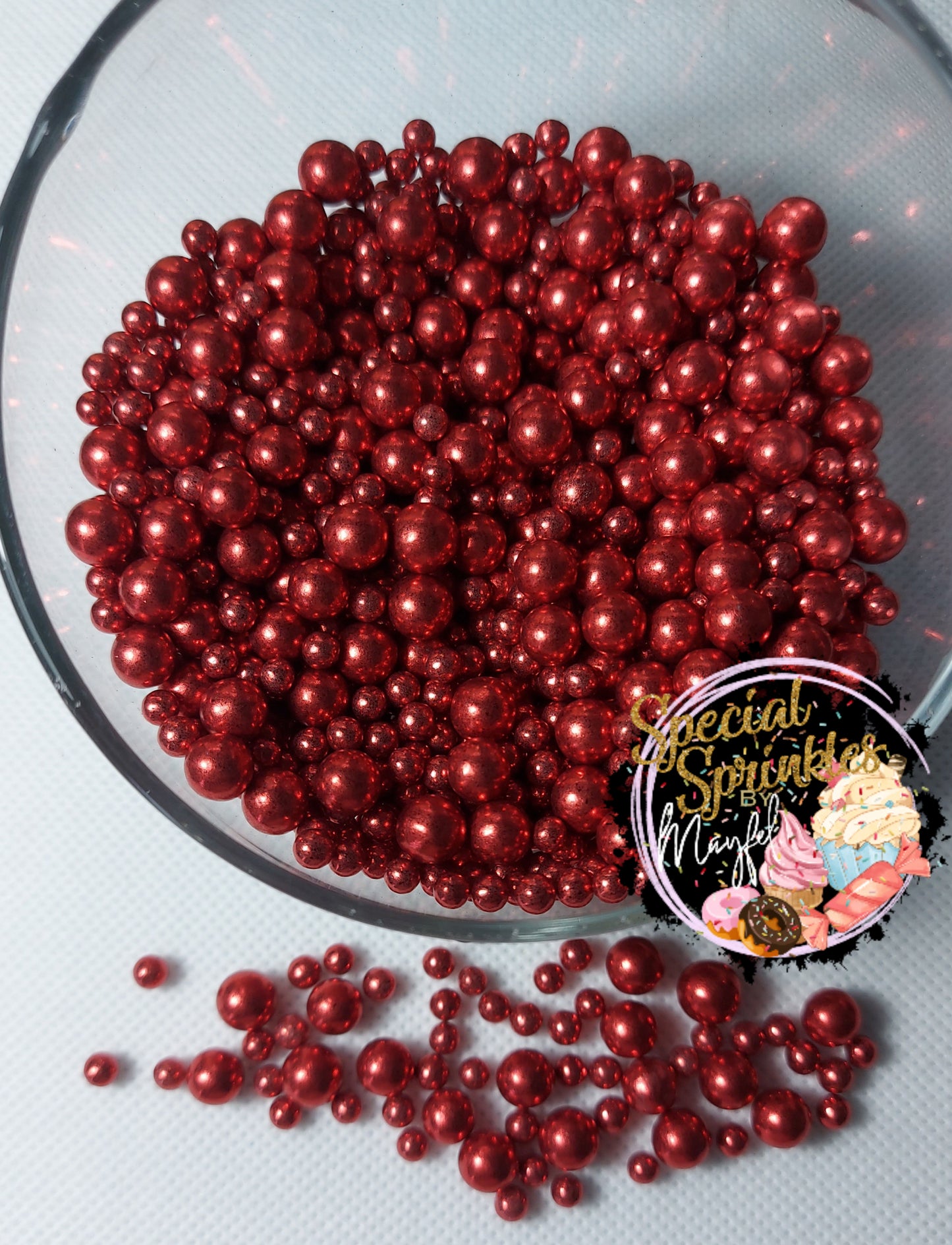 Perlas Metálicas Rojas