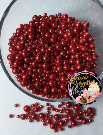 Perlas Metálicas Rojas