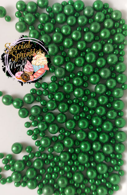 Perlas Metálicas Verdes