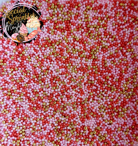 Non pareils rosa,oro y rojo
