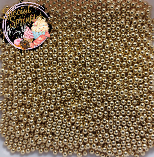 Perlas Midi Oro metálico 4mm