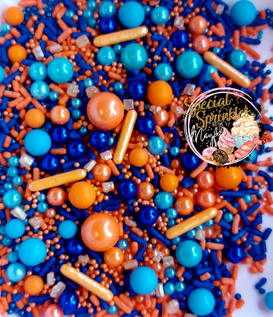 Sprinkles anaranjado y azul