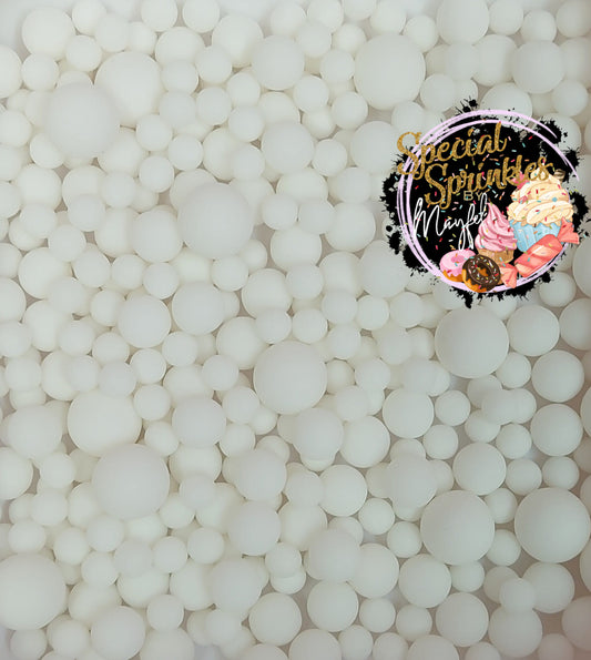 Perlas matte blancas