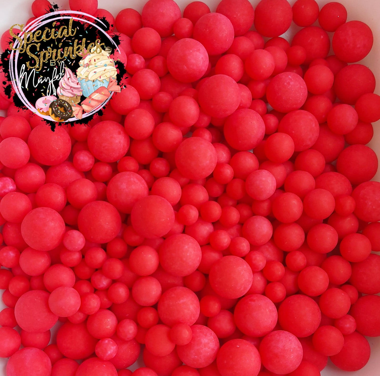 Perlas matte rojas