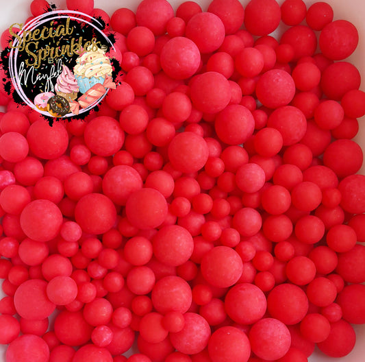 Perlas matte rojas