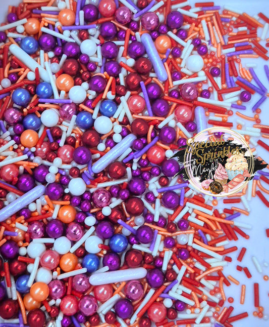 Sprinkles rojo,violeta,blanco,naranja 🧡❤️🤍💜