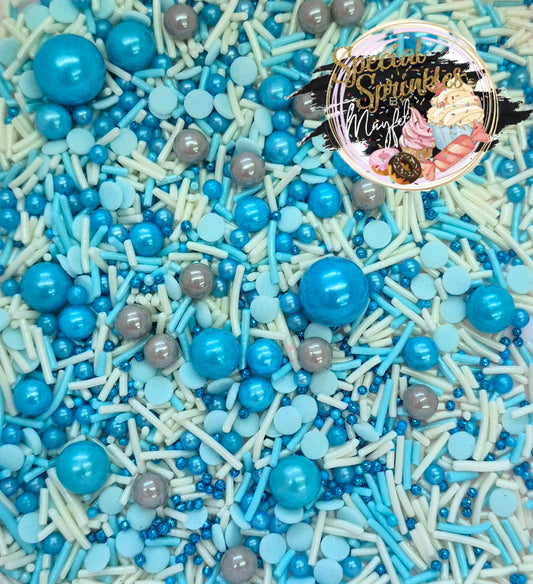 Sprinkles azul claro y blanco