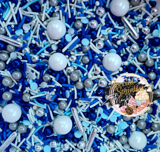 Sprinkles tonos azules con blanco