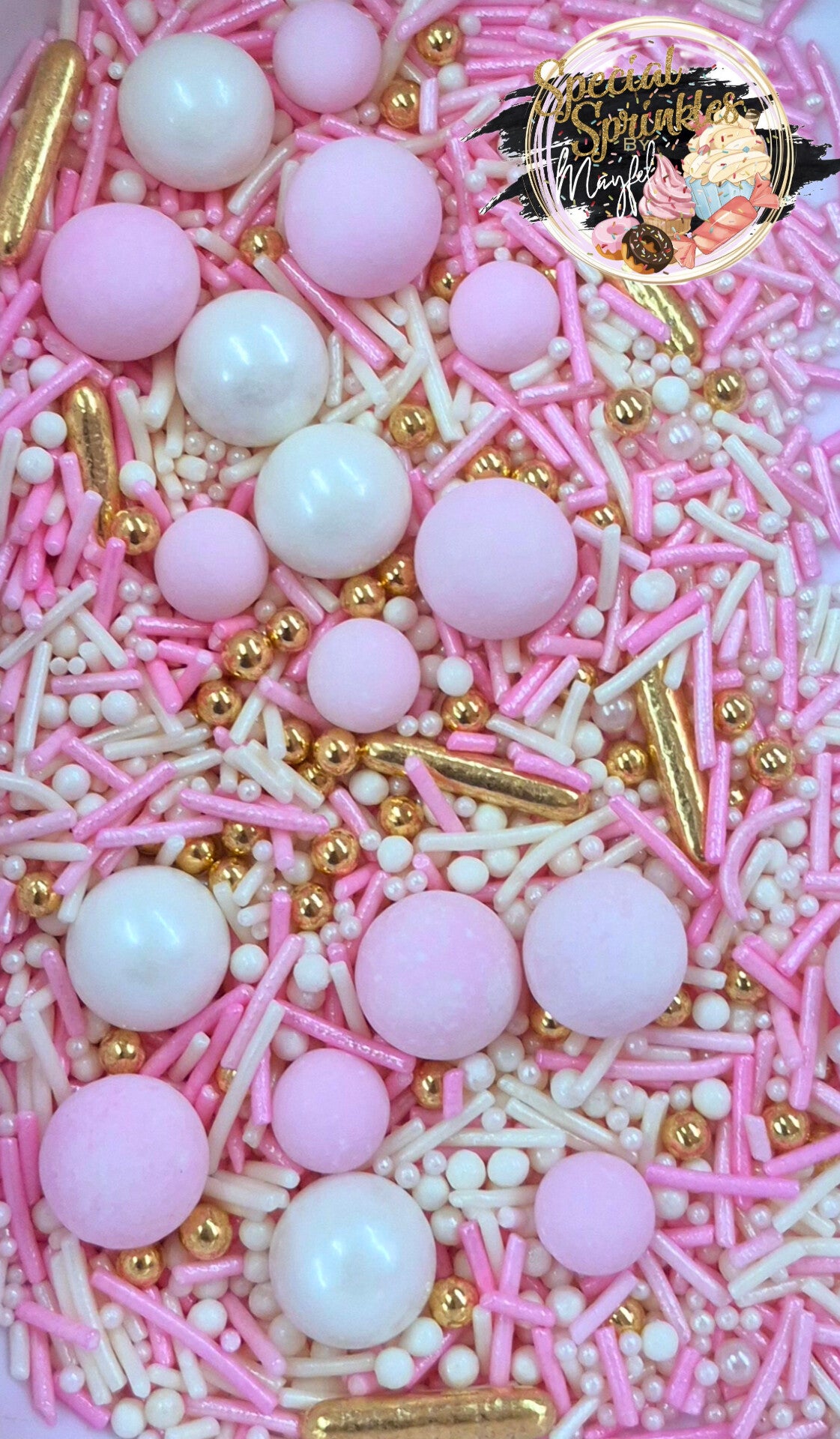 Sprinkles rosa claro y blanco 🤍🩷
