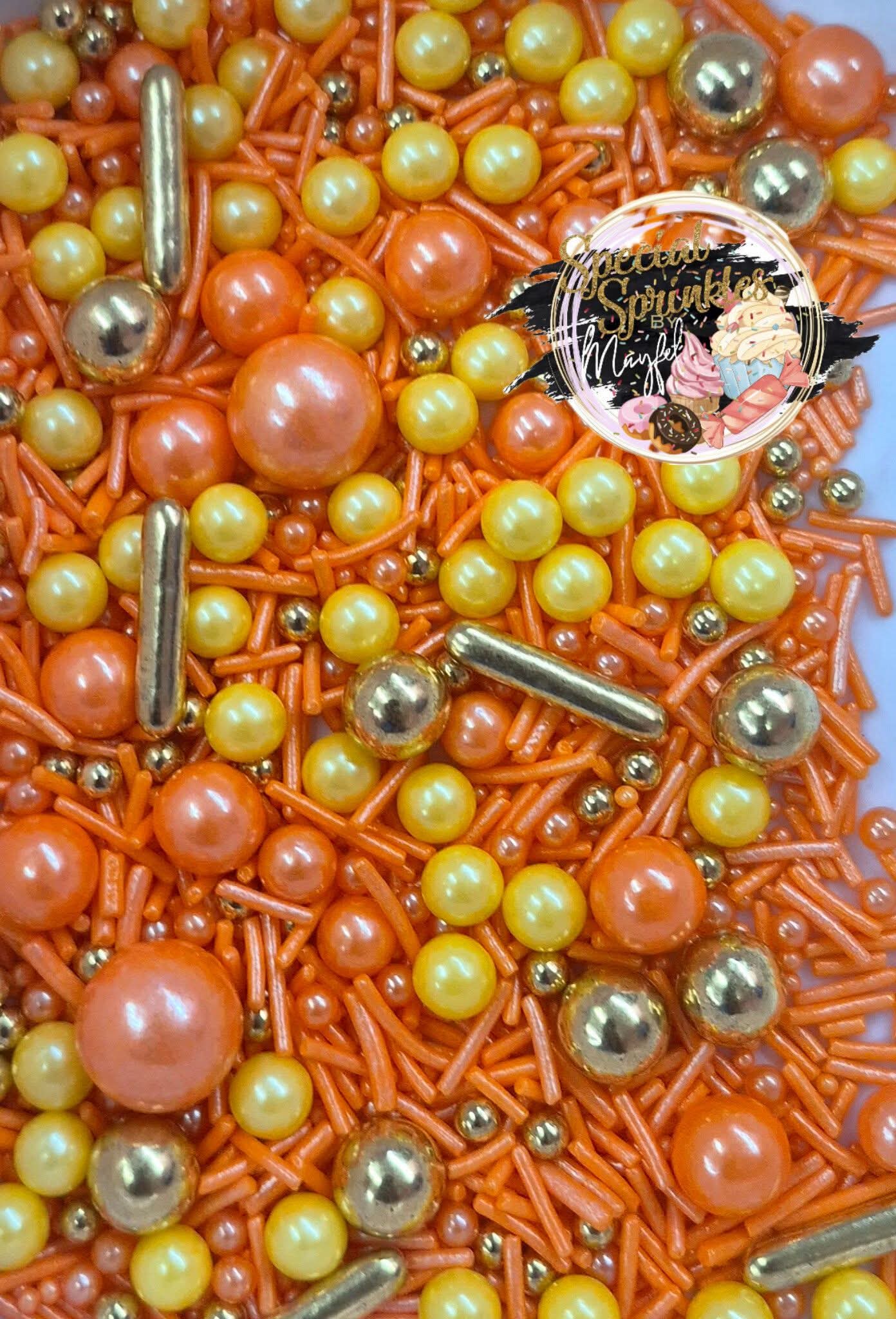 Sprinkles anaranjado y amarillo