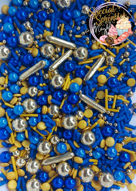 Sprinkles azul royal y oro