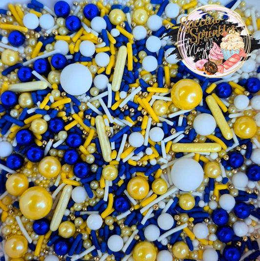 Sprinkles amarillo,azul royal, blanco